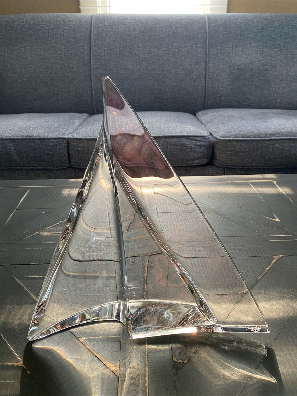 🩶Baccarat🩶Luminous Lead Crystal Alizee Sailboat Sculpture - Picture 13 of 14